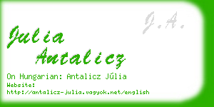 julia antalicz business card