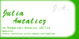 julia antalicz business card